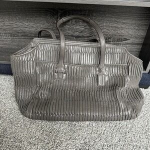 Coach Taylor Gathered Leather Alexis Carryall Tote F25252 Grey Shoulder‎ Handbag